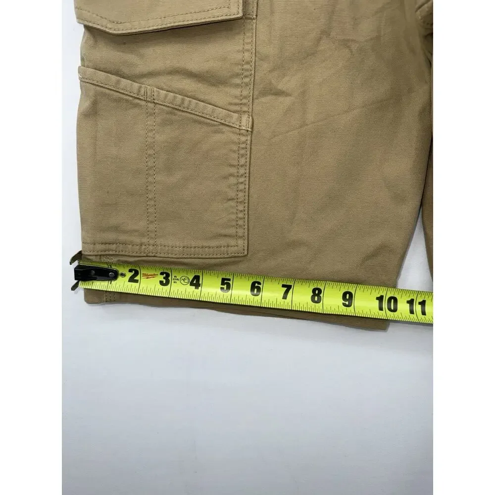 Carhartt Cargo Shorts Mens 32 Khaki Relaxed Fit Workwear Stretch 11in Inseam